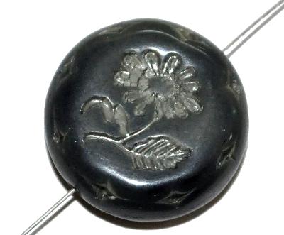 vintage style Glasperlen, mit eingeprägter Blüte , nach alten Vorlagen aus den 1930 Jahren in Gablonz/Böhmen neu gefertigt,